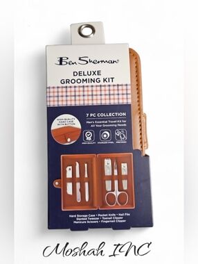 Be Sherman Grooming Kit Deluxe 7 Pc Collection Light Brown